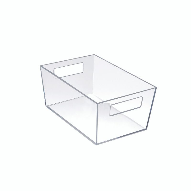 Azar Displays Medium Organizer Storage Tote Bin with Handle 10"W x 6.75"D x 4.5", 4-Pack, 3 of 10
