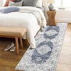 Bohemian Vintage Style Rug, Washable Low Pile Rug with Rubber Backing, Floral Floor Rug for Bedroom, Living Room, Home Office, Game Room - 3 of 4