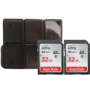 SanDisk 32GB Ultra SDHC UHS-I Memory Card with Memory Card Holder - 2 Units - 1 of 4