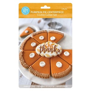 R&M International Festive Fall Pumpkin Pie Centerpiece 2 Piece Cookie Cutter Set - 1 of 3