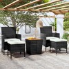 vidaXL 5-Piece Patio Bistro Set Black - Poly Rattan & Acacia Wood - Outdoor Garden Furniture - 2 of 4