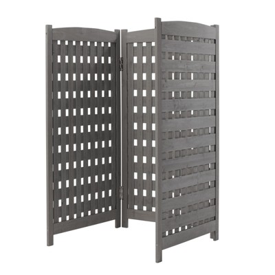 SEVOBAL Garden Fences and Gates Air Conditioner Fence Screen Outside, Cedar Privacy Fence 3 Panels to Hide Trash Enclosure, Gray, 31.5"*31.5"*38.5"