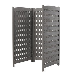 SEVOBAL Garden Fences and Gates Air Conditioner Fence Screen Outside, Cedar Privacy Fence 3 Panels to Hide Trash Enclosure, Gray, 31.5"*31.5"*38.5" - 1 of 4