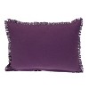 HomeRoots 14" X 20" Purple and White Striped Cotton Throw Pillow With Fringe - 4 of 4