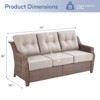 Buenhomino Outdoor Furniture 3-Seater Rattan Sofa Patio Wicker Sofa Couch Furniture Set with 6-inch Thicked Cushions - 4 of 4