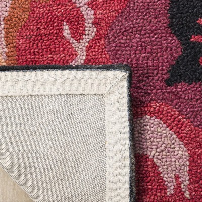 Handmade Red Floral Wool 8' x 10' Area Rug