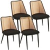 Sapphtopaz Dining Chairs Set of 4 Rattan Upholstered Living Room Chairs with Natural Cane Backrest and Metal Leg Kitchen Chair for Dining Room - 4 of 4