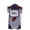 Hudson Baby Infant Boy Cotton Layette Set, Burgundy Mamas Boy - 2 of 4