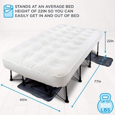 Ivation Twin White PVC Raised Air Mattress with Built-In Pump