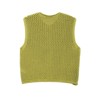 Coolmee Womens Crochet Chunky Knit Top Sleeveless Button Down Crop Tops Casual Cardigan Sweater Vest with Pockets - 4 of 4