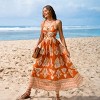 Women's Boho Chic Orange Floral Maxi Dress - Cupshe - 4 of 4