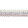EVERLY JEWELRY | 5-5.5MM White, Pink and Grey Cultured Freshwater Pearl Bracelet Set of 3 with Ribbon, 7.5-inch - 2 of 4
