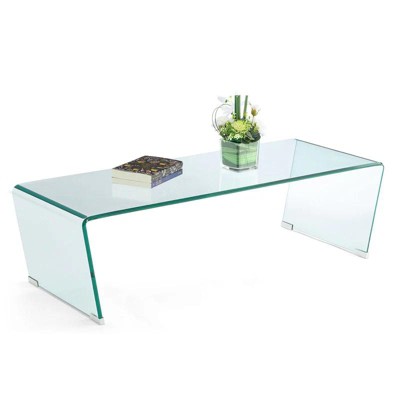 Bekrvio Tempered Glass Coffee Table, 47.2''