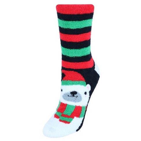 Ctm Women's Chamois Holiday Front Facing Character Gripper Socks, Green :  Target