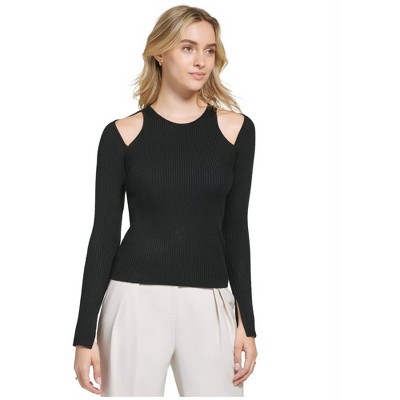 Calvin Klein Womens Cut Out Pullover Sweater