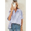 I AM A FASHION JUNKY Sky Blue Stripe Dolman Sleeve Oversized Blouse - 4 of 4