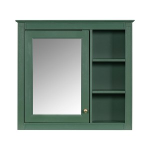 NicBex Bathroom Wall Mount Storage Cabinet Mirror Medicine Cabinet with Single Door & 3 Open Shelves - 1 of 4