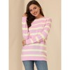 INSPIRE CHIC Women's Long Sleeves Drop Shoulder Loose Striped Sweater - 2 of 4