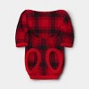 Plaid Brushed Fleece Pet Pajamas - Wondershop™ Red/Black - 2 of 3