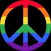 Adult Design By Humans Rainbow Pride and Peace Sign By JuanMedina Tank Top - 2 of 2