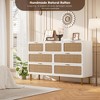 Rattan 7 Drawer Dressers for Bedroom, Tall Dresser with Deep Drawers, Large Chest of Drawers for Closet with Wide Top, Long Wooden Dresser - 2 of 4