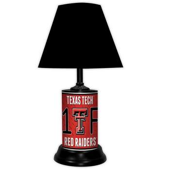 NCAA 18-inch Desk/Table Lamp with Shade, #1 Fan with Team Logo, Texas Tech Red Raiders