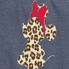 Women's - Disney - Minnie Mouse Leopard Print Silhouette Short Sleeve Graphic T-Shirt - 2 of 4