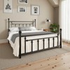 Elegant 14 Inch Metal Bed Frame with Vintage Headboard & Footboard, No Box Spring, Underbed Storage, Quiet & Easy Assembly - 3 of 4