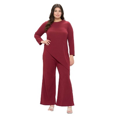 L I V D Women's Gianna Asymmetrical Rib Set