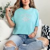 Simply Sage Market Women's Embroidered Hawaii Flower Short Sleeve Garment Dyed Tee - 2 of 3