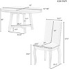 Streamdale 5-Piece Farmhouse Dining Table Set Wood Round Extendable Dining Table And 4 Upholstered Dining - 3 of 4