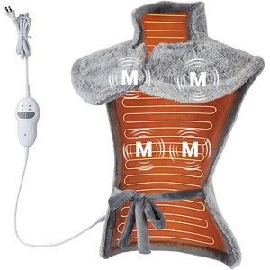 Massaging Heating Pad for Neck and Shoulders and Back, 24" x 35" Large Electric Heating Pad for Back with 3 Heat Levels, 4 Massage Settings - 1 of 4