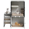 Litter Box Enclosure with Platform, Double Layer Hidden Furniture, Modern Villa Cat Cabinet with Ladder, Hammock & Metal Mesh Door,Washroom Cat House - 3 of 4