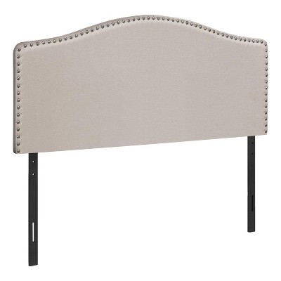 Monarch Specialties Bed Headboard Only Queen Size Bedroom Upholstered Linen Look Beige Transitional