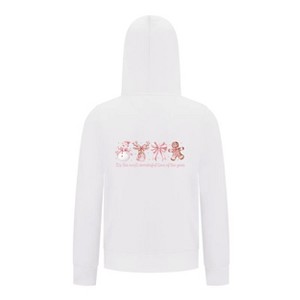 Everyday Kids Christmas Collection Most Wonderful Time Girls Zip up Hoodie – Pink Holiday Sweatshirt - 1 of 4