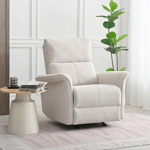 Small Manual Recliner Chair for Adults with Fabric Upholstery, Rocker Recliner Chair for Nursery, Single Recliner Sofa for Small Spaces-Koiai - 1 of 4