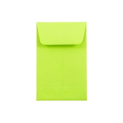 JAM Paper #1 Coin Business Colored Envelopes 2.25 x 3.5 Ultra Lime Green 100/Pack (352827826F)