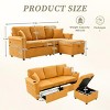 Sofa Couch Modern Storage Ottoman USB Charging for Living Room 76.38" Wide Yellow-3irtyhousy - 4 of 4