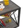 Sapphtopaz Modern End Table Square Nightstand with Storage Shelf X-Frame Side Table for Living Room,Bedroom - 3 of 4