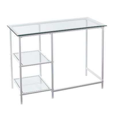 Dumas Metal/Glass Student Desk White - Aiden Lane