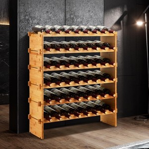 GustoWave Freestanding Wine Racks, Wine Holder Stand for Kitchen, Living Room, Natural - 1 of 4