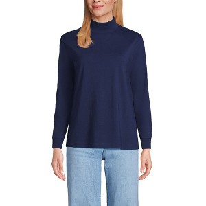 Lands' End Women's Plus Size Long Sleeve Super T Mock - 1 of 4