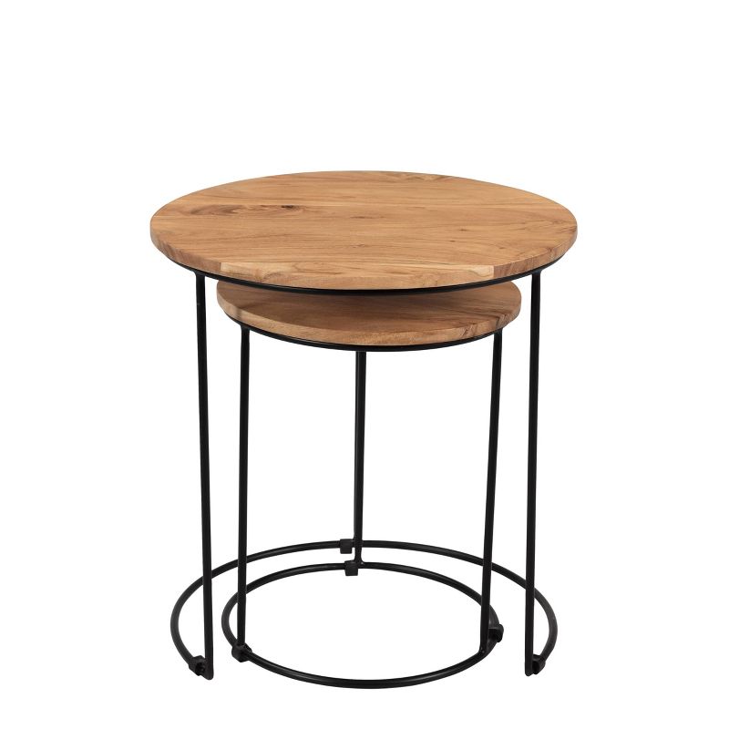 Forest Solid Wood And Iron Nesting Table Black - Timbergirl, 3 of 7