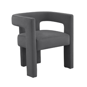 Sloane Velvet Accent Chair Dark Gray 24.6"W x 21.3"D x 26.6"H - 1 of 4