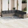 vidaXL 9 Piece Patio Sofa Set with Cushions - Gray Without Table - 2 of 4
