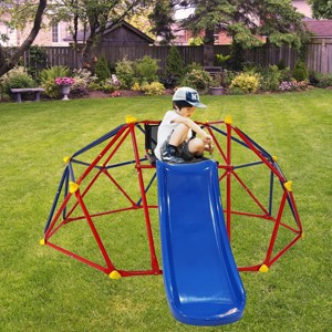 INFURNIC Baby Activity Gyms 6ft Dome Climber with Slide and Climbing Stones for Outdoor Fun, Multicolor, 103.55"*72.05"*34.65" - 1 of 4