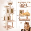 Modern Multicoloured 600GSM Soft Plush Cat Tree Pet Tower with Top Perch and Hanging Ball - 2 of 4