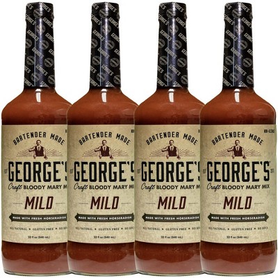 George’s Beverage Company Mild Bloody Mary Mix - 1L Bottle - Gluten Free, All Natural Mixer
