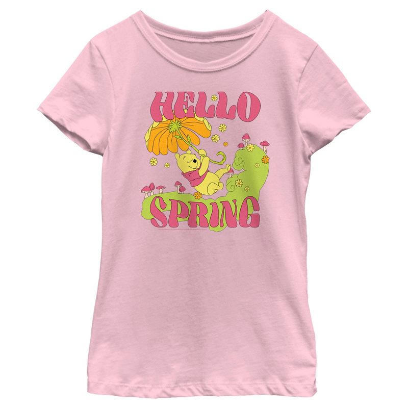 Girl's Winnie the Pooh Hello Spring T-Shirt, 1 of 5