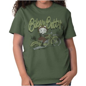 Betty Boop Cartoon Traveling Biker Womens Graphic T Shirt Tees Brisco Brands - 1 of 1